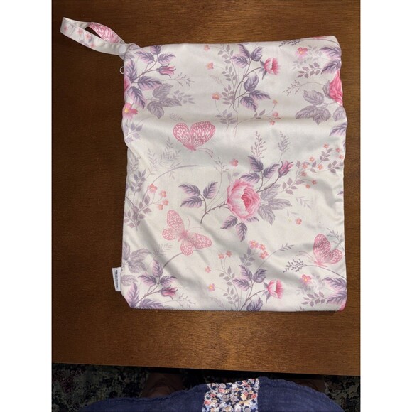 AlvaBaby Wet Dry Zippered Two Compartment Diaper Pouch Bag Waterproof Pink - Picture 5 of 9